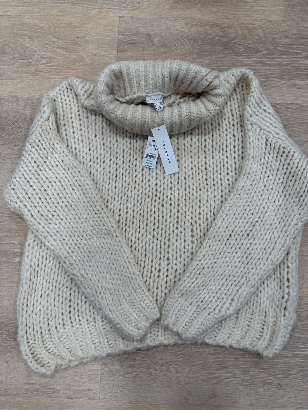 BNWT Topshop Cream Chunky Turtleneck Sweater